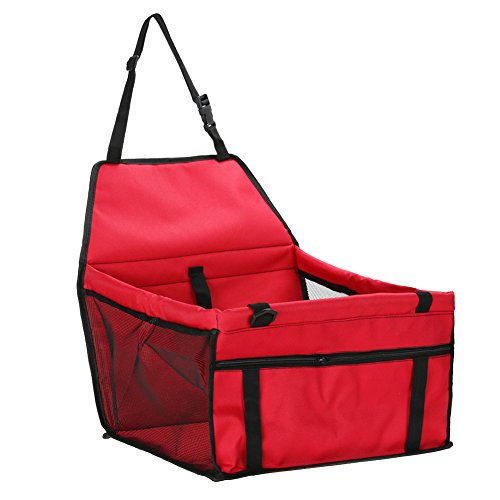 JMAHM Hunde Auto Seat Faltbare Pet Safety Car Seat Bag für Sauber (Rot) von JMAHM