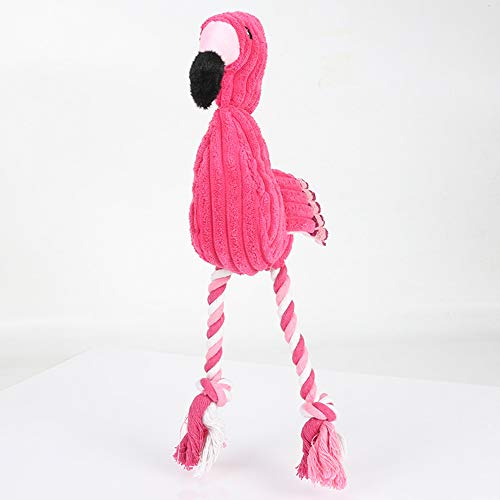 JMAHM Haustierspielzeug aus Plüsch, Kauspielzeug mit Geräuschen, Flamingo, Wildgans, beißende Hundespielzeug (Flamingo) von JMAHM