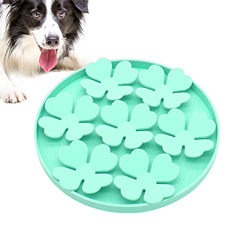JMEDIC Dog Lick Mat Slow Feeder, Pet Bowl Feeder mit starkem Saugnapf | Puzzle-Schüssel für Hunde mit erhöhtem Blumenmotiv zur Linderung von Langeweile, Leckereien auf dem Boden oder an der Wand von JMEDIC