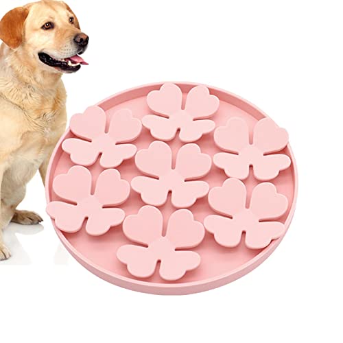 JMEDIC Dog Lick Mat Slow Feeder | Puzzle-Schüssel und Leckstempel aus Erdnussbutter mit starkem Saugnapf, Puzzle-Schüssel für Hunde, Motiv erhöhte Blumen, zur Linderung von Langeweile von JMEDIC