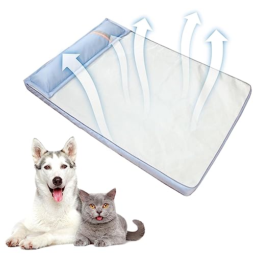 JMEDIC Kühlkissen für Hunde | Hundebett im Freien, Kühlmatte für Hunde mit Kissen, atmungsaktive Matratze für den Sommer, maschinenwaschbare Matten für den Innenbereich von JMEDIC