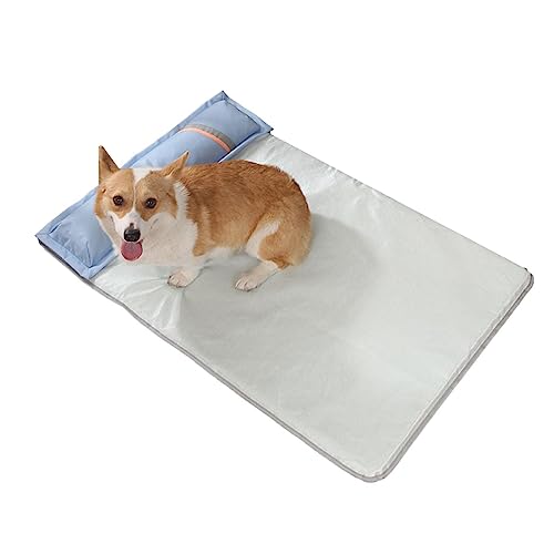 JMEDIC Kühlmatte für Haustiere – Kühlmatte für Sommerbett für Hunde, atmungsaktive Matte für Haustiere mit Kissen und rutschfestem Boden für Hunde, Katzen von JMEDIC