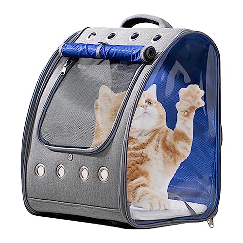 Katzentasche | Haustierrucksack - Reisetasche für Haustiere Transparentes Kabinendesign mit Tragegriff und 8-Loch-Belüftung Spielen und Reisen mit Ihrem Jmedic von JMEDIC