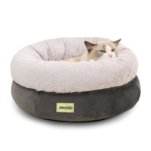 JMHUND Katzenbett für Hauskatzen, rundes Katzenbett für kleine Haustiere, waschbares Haustierbett mit rutschfester Unterseite, Haustierbett für Welpen und Kätzchen, 48,3 cm, Dunkelgrau JMHUND Katzenbett für Hauskatzen, rundes Katzenbett für kleine Haustiere, waschbares Haustierbett mit rutschfester Unterseite, Haustierbett für Welpen und Kätzchen, 48,3 cm, Dunkelgrau von JMHUND