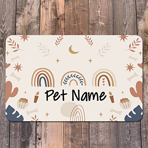 JMIPET Personalization Dog Cat Food Mat PU Material Dog Bowl Mat Custom Name Dog Mat for Food Water Pet Food Mat Waterproof Oil-Proof and Non-Slip Bottom (B4) von JMIPET