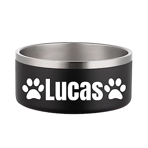 Personalization Dog Bowls Stainless Steel Cat Food Bowl Pet Water Bowl Feeder Suitable for Small Medium Large Dogs and Cats Bottom is Non-Slip and Easy to Clean (Black) von JMIPET