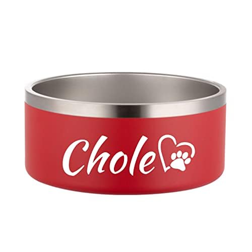JMIPET Personalization Dog Bowls Stainless Steel Cat Food Bowl Pet Water Bowl Feeder Suitable for Small Medium Large Dogs and Cats Bottom is Non-Slip and Easy to Clean (Red) von JMIPET