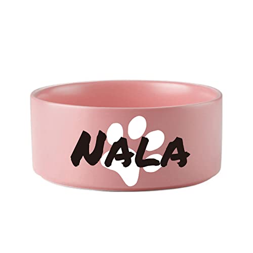 Personalized Ceramic Dog Cat Bowls Dog Water and Food Dish Custom Pet Bowl for Small Medium Large Dogs Kitten Puppy Bowls Bottom Non-Slip (Pink) von JMIPET