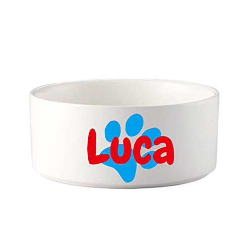Personalized Ceramic Dog Cat Bowls Dog Water and Food Dish Custom Pet Bowl for Small Medium Large Dogs Kitten Puppy Bowls Bottom Non-Slip (White) von JMIPET