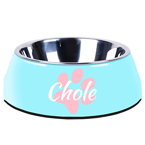 Personalized Dog Bowls Separate Design Stainless Steel Cat Food Water Bowls Custom Name Bottom Non-Slip Pet Bowl Suitable for Small Medium Large Cat and Dog Feeder (Blue) von JMIPET