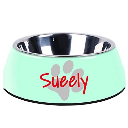Personalized Dog Bowls Separate Design Stainless Steel Cat Food Water Bowls Custom Name Bottom Non-Slip Pet Bowl Suitable for Small Medium Large Cat and Dog Feeder (Green) von JMIPET