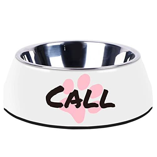 Personalized Dog Bowls Separate Design Stainless Steel Cat Food Water Bowls Custom Name Bottom Non-Slip Pet Bowl Suitable for Small Medium Large Cat and Dog Feeder (White) von JMIPET