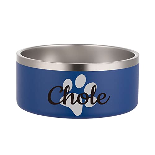 Personalized Dog Bowls Stainless Steel Small Medium Large Dog Water Food Bowl Cat Food Bowls for Indoor Cats Custom Puppy Bowls Cute Pet Dishes Bottom Non-Slip (Blue) von JMIPET