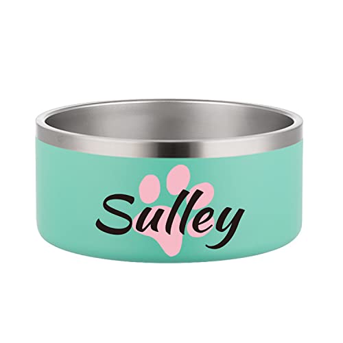Personalized Dog Bowls Stainless Steel Small Medium Large Dog Water Food Bowl Cat Food Bowls for Indoor Cats Custom Puppy Bowls Cute Pet Dishes Bottom Non-Slip (Green) von JMIPET