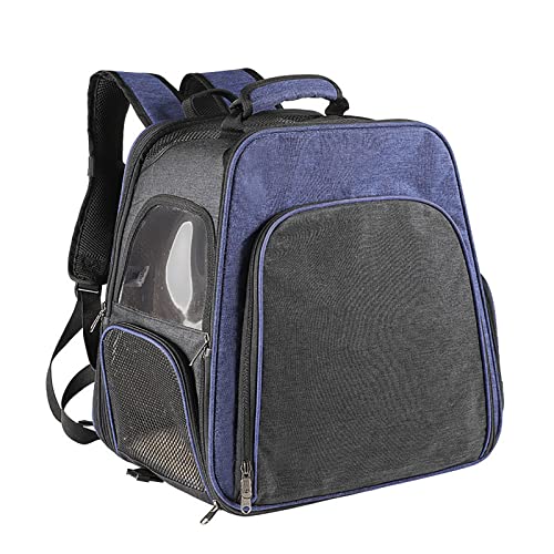 JMOZHCD Haustier-Rucksack, Hunderucksack für kleine Hunde und Katzen, belüftetes Design, atmungsaktiver Hunderucksack, Katzentasche für Wandern und Camping (Blue) von JMOZHCD