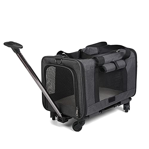 JMOZHCD Haustier-Trolley, Rollträger mit abnehmbaren Rädern, Reisetasche für kleine und mittelgroße Hunde und Katzen, Faltbare, atmungsaktive Tasche JMOZHCD Haustier-Trolley, Rollträger mit abnehmbaren Rädern, Reisetasche für kleine und mittelgroße Hunde und Katzen, Faltbare, atmungsaktive Tasche von JMOZHCD