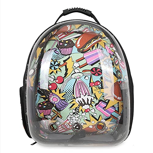 JMOZHCD Haustiertasche, Raumkapsel, Katzenrucksack, transparentes Hartschalen-Pod-Kissen, verstellbare Schultergurte, geeignet zum Wandern (E) von JMOZHCD