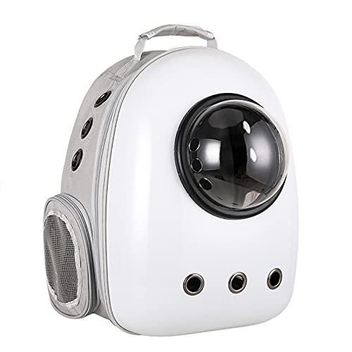 JMOZHCD Tragbare Katzentasche, Raumkapsel, Haustierrucksack, Katzen- und Hunderucksack, Haustierhandtasche, geeignet für Reisen im Freien (White+Grey) von JMOZHCD