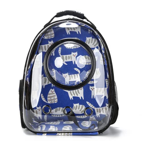 JMOZHCD Transparente, Bedruckte Katzentasche, Haustier-Ausflugstasche, tragbare, atmungsaktive Hunderucksack-Handtasche, geeignet für Outdoor-Reisen (Owl Black) von JMOZHCD