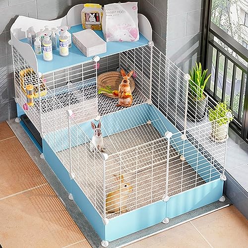 Kaninchenkäfig – Kleintierkäfig, Meerschweinchenkäfig, 2 Kleintierhaus, Haustierzaun, DIY Metallgeflecht, Innenbereich, Kaninchenzaun, Igelkäfig () von JMOZHCD