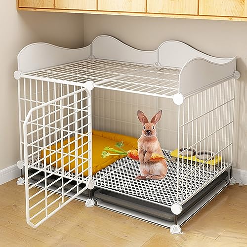 Kaninchenkäfig für den Innenbereich, Kleintier-Haustierkäfig, auslaufsichere Katzentoilette für Haustier, Katzenzaun, Kaninchenkäfig (5pcs 72 * 47 * 58CM) von JMOZHCD