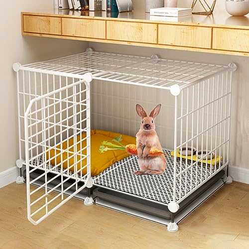 Kaninchenkäfig für den Innenbereich, Kleintier-Haustierkäfig, auslaufsichere Katzentoilette für Haustier, Katzenzaun, Kaninchenkäfig (7pcs 72 * 37 * 48CM) von JMOZHCD