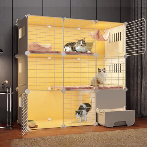 Katzenkäfig-Zaun für den Innenbereich, Kleintierkäfig, Haustierkäfig, Katzenzaun für den Außenbereich, faltbarer Haustierkäfig, Katzenkäfig für den Innenbereich mit Katzentoilette (White 109*49*109cm) Katzenkäfig-Zaun für den Innenbereich, Kleintierkäfig, Haustierkäfig, Katzenzaun für den Außenbereich, faltbarer Haustierkäfig, Katzenkäfig für den Innenbereich mit Katzentoilette (White 109*49*109cm) von JMOZHCD