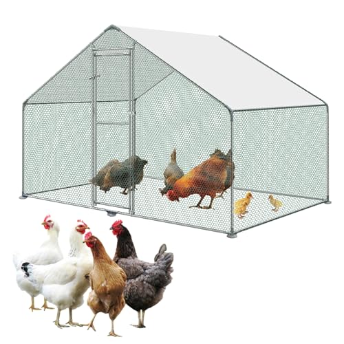 JNGLGO Freilaufgehege Hühnerstall aus Metall mit Schloss, PE-Dach, Hühnerhaus Tiergehege Freigehege für Hühner Kleintiere Kaninchen, 3x2x2m JNGLGO Freilaufgehege Hühnerstall aus Metall mit Schloss, PE-Dach, Hühnerhaus Tiergehege Freigehege für Hühner Kleintiere Kaninchen, 3x2x2m von JNGLGO