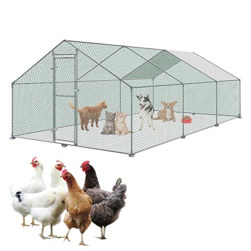 JNGLGO Freilaufgehege Hühnerstall aus Metall mit Schloss, PE-Dach, Hühnerhaus Tiergehege Freigehege für Hühner Kleintiere Kaninchen, 3x6x2m JNGLGO Freilaufgehege Hühnerstall aus Metall mit Schloss, PE-Dach, Hühnerhaus Tiergehege Freigehege für Hühner Kleintiere Kaninchen, 3x6x2m von JNGLGO
