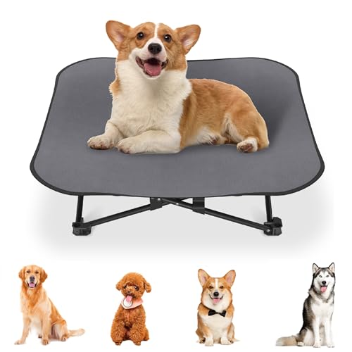 JNGLGO Outdoor Hundebett – Erhöhtes, faltbares Bett für kleine und mittelgroße Hunde, ideal für Camping, Garten und Reisen 87 x 87 x 33 cm von JNGLGO