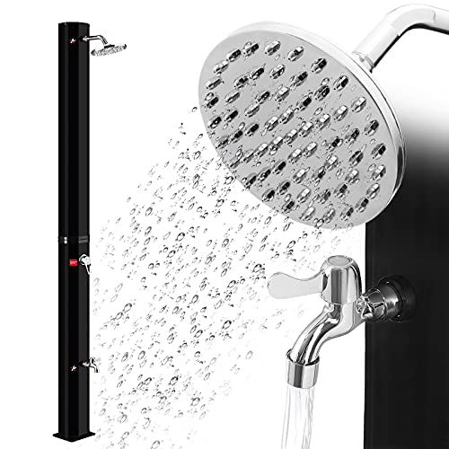 JNGLGO Solardusche 35 Liter Solar Gartendusche Außendusche bis 60°C Warmwasser ohne Stromanschluss Campingdusche mit Regenduschkopf und Wasserhahn 【Schwarz】 JNGLGO Solardusche 35 Liter Solar Gartendusche Außendusche bis 60°C Warmwasser ohne Stromanschluss Campingdusche mit Regenduschkopf und Wasserhahn 【Schwarz】 von JNGLGO