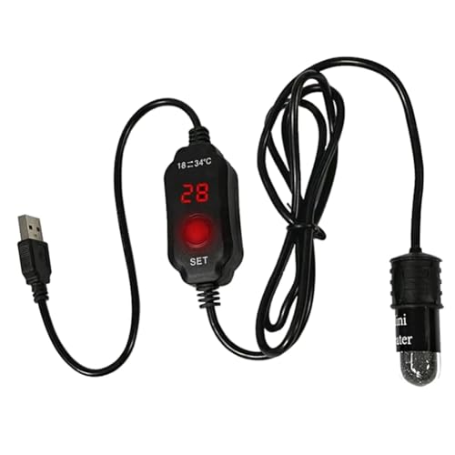 JNJOOD Aquariumheizung, 10W Mini Aquarium Heizung Thermostat, Einstellbare Temperatur, 5V/2A, Schildkrötenheizung, Sicher Aquarium Heizung von JNJOOD