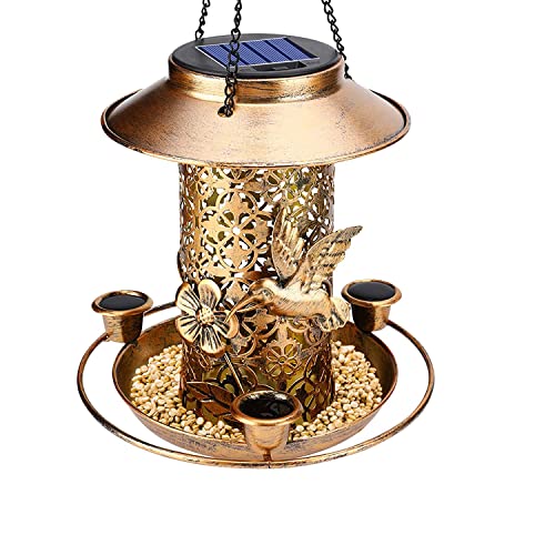 JNJOOD Solar-VogelhäUschen für AußEnleuchten - HäNgende WildvogelhäUschen wasserdichte VogelfutterhäUschen für Den Retro-Garten AußErhalb des Hauses JNJOOD Solar-VogelhäUschen für AußEnleuchten - HäNgende WildvogelhäUschen wasserdichte VogelfutterhäUschen für Den Retro-Garten AußErhalb des Hauses von JNJOOD