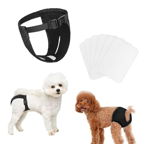 Hundehose für die Saison, 1 x Hundehose, mit 10 Damenbinden, verstellbare Schutzhose für Hündinnen, für Hündinnen in Hitze, monatliche Blutungszeit Hundehose für die Saison, 1 x Hundehose, mit 10 Damenbinden, verstellbare Schutzhose für Hündinnen, für Hündinnen in Hitze, monatliche Blutungszeit von JNOUCS
