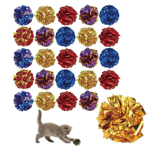 JNOUCS Katzenball-Spielzeug, bunt, leicht, knisterndes Spielzeug, Kätzchenspielzeug für Indoor-Katzen, interaktives Ballspielzeug, geeignet für Kätzchen und erwachsene Katzen, zufällige Farbe, 25 JNOUCS Katzenball-Spielzeug, bunt, leicht, knisterndes Spielzeug, Kätzchenspielzeug für Indoor-Katzen, interaktives Ballspielzeug, geeignet für Kätzchen und erwachsene Katzen, zufällige Farbe, 25 von JNOUCS