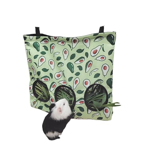 2 Stück Heutasche, 2 Löcher Kaninchen Kleintiere Heutasche, Hängender Futtersack Heu Futterbeutel Meerschweinchen Heutasche Futterstation Heutaschen für Hase Hamster Kleine Tiere von JNYUTEEN