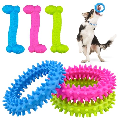 JNZLT 6 Stück Kauspielzeug Welpe, Hundespielzeug Gummi Beruhigen Jucken Spielzeug Beißring Hund für Hundespielzeug Mittlere Kleine Hunde Welpen Kauspielzeug JNZLT 6 Stück Kauspielzeug Welpe, Hundespielzeug Gummi Beruhigen Jucken Spielzeug Beißring Hund für Hundespielzeug Mittlere Kleine Hunde Welpen Kauspielzeug von JNZLT
