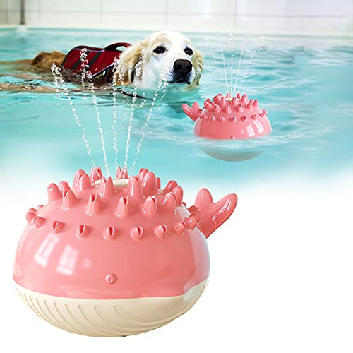 Kauspielzeug for Hunde, interaktives Schwimmbad, schwimmendes Spielzeug for Haustiere mit Wassersprüher for aggressives Kauen, Training, Reinigung der Backenzähne und Spielen /226 ( Color : Pink ) von JOEBO