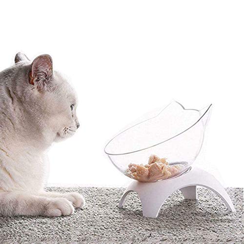 Purrbowl Orthopädischer Katzenfutterspender gegen Erbrechen, 15 Grad geneigtes Design, Nackenschutzständer erhöht, for Katzen und kleine Hunde /75 (Color : Single) von JOEBO