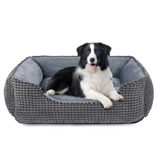 JOEJOY Hundebett Mittelgroße Hunde, Hundekorb Flauschig, Hundebett Waschbar, Plüsch Hundebetten, rutschfeste Hundekörbchen, 76x61x23cm, Hundebett für Mittelgroße Hunde und Katzen von JOEJOY