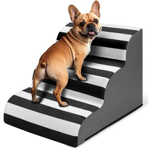 JOEJOY Gebogene Hundetreppe Rampe für Hochbetten, 3-stufige Hundetreppe für kleine Hunde und Katzen, Haustiertreppe für Hochbettklettern, rutschfeste ausgewogene Haustierstufe Indoor JOEJOY Gebogene Hundetreppe Rampe für Hochbetten, 3-stufige Hundetreppe für kleine Hunde und Katzen, Haustiertreppe für Hochbettklettern, rutschfeste ausgewogene Haustierstufe Indoor von JOEJOY