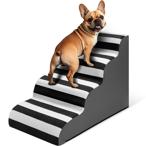 JOEJOY Gebogene Hundetreppe Rampe für hohe Betten 48,3 cm H, 4-stufige Hundetreppe für kleine Hunde und Katzen, Haustiertreppe für Hochbettklettern, rutschfeste ausgewogene Haustierstufe im JOEJOY Gebogene Hundetreppe Rampe für hohe Betten 48,3 cm H, 4-stufige Hundetreppe für kleine Hunde und Katzen, Haustiertreppe für Hochbettklettern, rutschfeste ausgewogene Haustierstufe im von JOEJOY