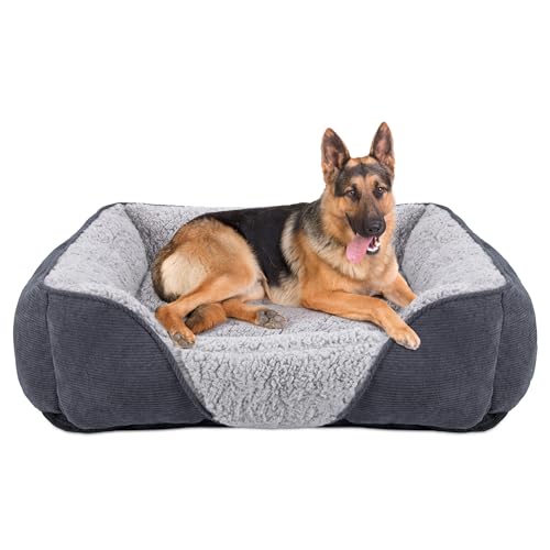 JOEJOY Hundebett Grosse Hunde Hundekorb Waschbar - Hundebett Waschbar Flauschig, rutschfest HundeköRbchen Hundebetten, Bequem Anti Stress Hundebett XXL für Große Hunde und Katzen, 106x80x23cm von JOEJOY