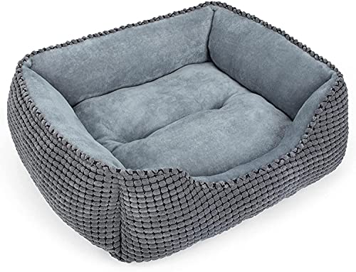 JOEJOY Hundebett Kleine Hunde, Hundekorb Waschbar Flauschig, rutschfeste Hundebetten Weiche Plüsch, 51x48x15cm, Hundekörbchen für Kleine Hunde und Katzen von JOEJOY