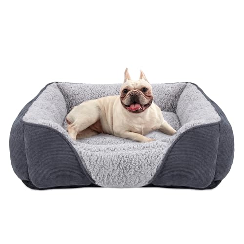 JOEJOY Hundebett Kleine Hunde Hundekorb Waschbar - Flauschig Hundekorb, rutschfest Hundebetten HundeköRbchen, Kuschelig PlüSch Hundebett für Hunde und Katzen(S 51×48×15cm) von JOEJOY