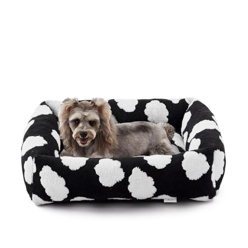 JOEJOY Hundebett für kleine Hunde und Katzen, rechteckig, waschbar, kleines Hundebett mit abnehmbarem Reißverschlussbezug, niedlich, weich, beruhigend, orthopädisch, Haustier-Welpenbett mit von JOEJOY