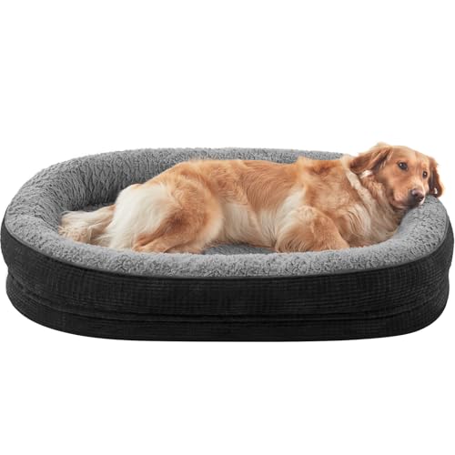 JOEJOY Orthopädische Hundebetten, groß, Eierkiste, Memory-Schaum, Haustier-Couch-Bett mit Nackenrolle, wasserdichtes Futter, abnehmbarer, waschbarer Bezug und rutschfeste Unterseite, Schwarz JOEJOY Orthopädische Hundebetten, groß, Eierkiste, Memory-Schaum, Haustier-Couch-Bett mit Nackenrolle, wasserdichtes Futter, abnehmbarer, waschbarer Bezug und rutschfeste Unterseite, Schwarz von JOEJOY