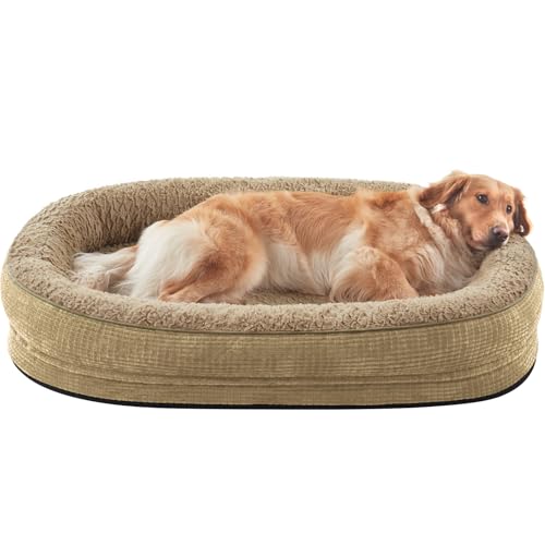 JOEJOY Orthopädische Hundebetten für große Hunde, XL, Eierkiste, Memory-Schaum, Haustier-Couch-Bett mit Nackenrolle, wasserdichtes Futter, abnehmbarer, waschbarer Bezug und rutschfeste Unterseite JOEJOY Orthopädische Hundebetten für große Hunde, XL, Eierkiste, Memory-Schaum, Haustier-Couch-Bett mit Nackenrolle, wasserdichtes Futter, abnehmbarer, waschbarer Bezug und rutschfeste Unterseite von JOEJOY