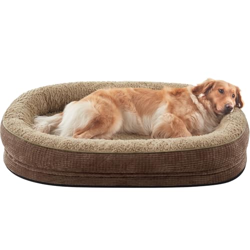 JOEJOY Orthopädisches Hundebett, Couch für große Haustiere, mit Eierschaum-Unterstützung, vierseitige Nackenrolle von JOEJOY