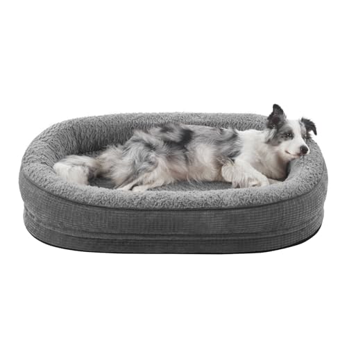 JOEJOY Orthopädisches Hundebett für große Hunde, XL, wasserdicht, Eierkiste, Memory-Schaum, Haustiersofa mit Nackenrolle, waschbarer, abnehmbarer Bezug und rutschfester Unterseite, Grau JOEJOY Orthopädisches Hundebett für große Hunde, XL, wasserdicht, Eierkiste, Memory-Schaum, Haustiersofa mit Nackenrolle, waschbarer, abnehmbarer Bezug und rutschfester Unterseite, Grau von JOEJOY